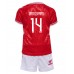 Maillot de foot Danemark Mikkel Damsgaard #14 Domicile vêtements enfant Europe 2024 Manches Courtes (+ pantalon court)